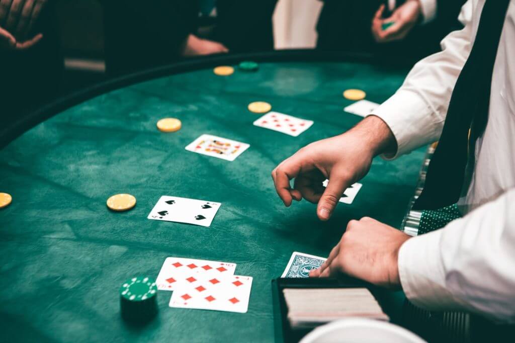 poker table at casino night